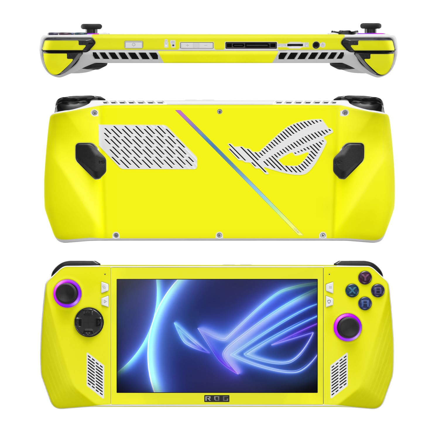 MightySkins Skin Compatible with Asus ROG Ally - Solid Yellow | Protective, Durable, and Unique Vinyl Decal wrap Cover | Easy to Apply, Remove, and Change Styles