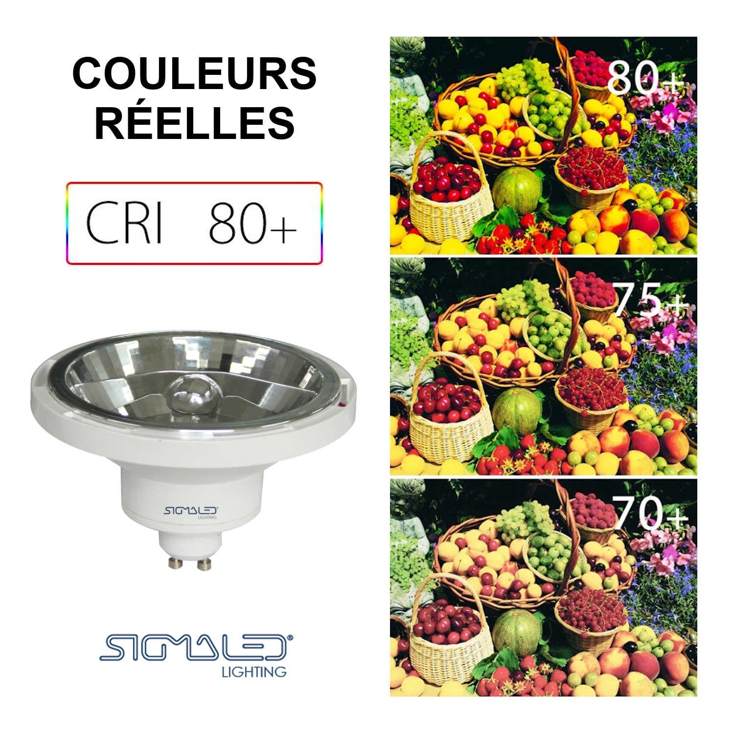 Sigmaled lighting - Spot LED AR111 GU10 14W (équivalent halogène 120W) - 220/240V AC - Blanc Naturel 4000K - 1050 lumen - Ampoule LED AR111 - Lot del 5