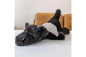 Black Dragon Plush 19" Cute Weighted Dragon Stuffed Animal