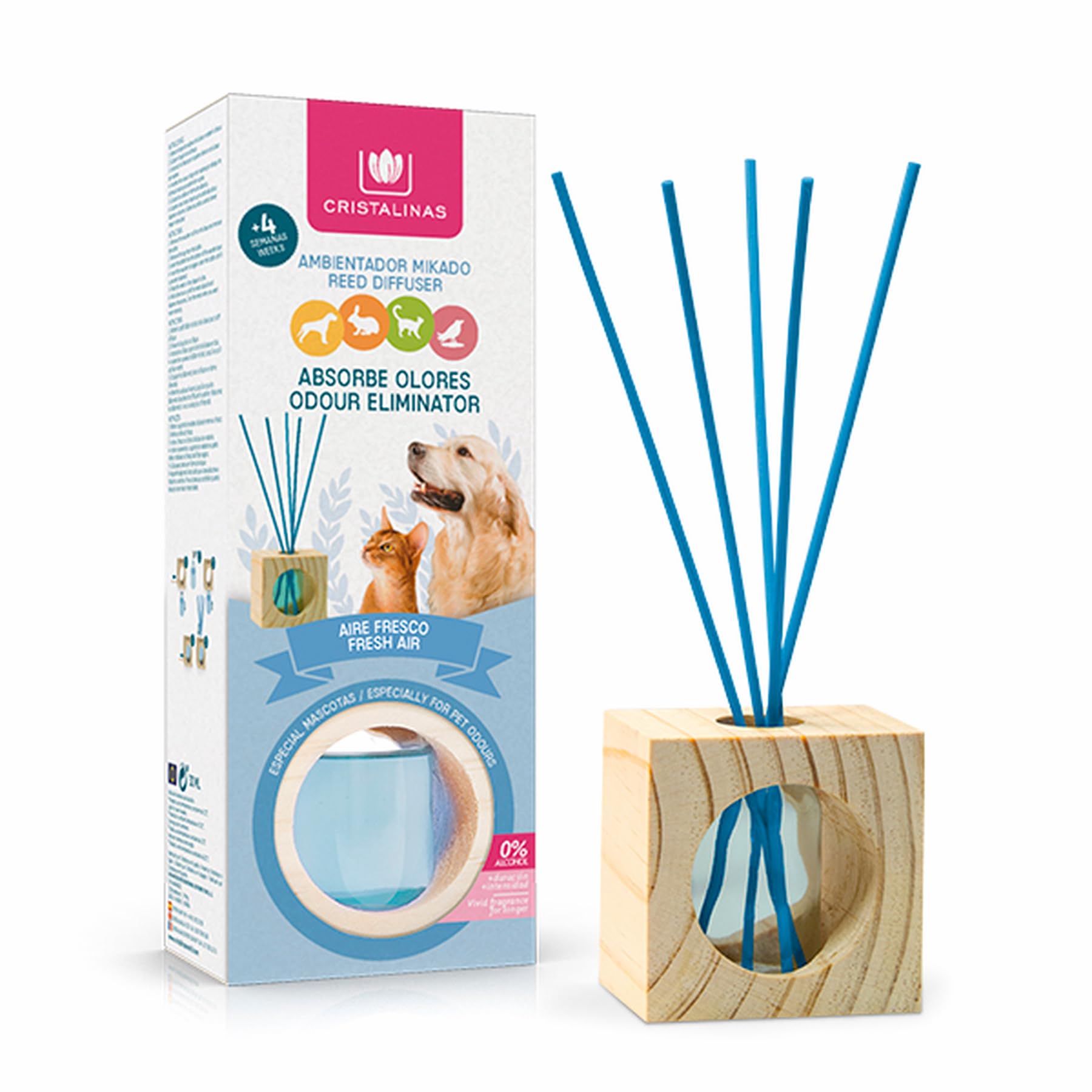 Pet Odour Eliminating, Reed Diffuser Fresh Air Scent - 30ml Air Freshener for Home - Lasts upto 4 weeks - Reed Diffuser for Home, Blue