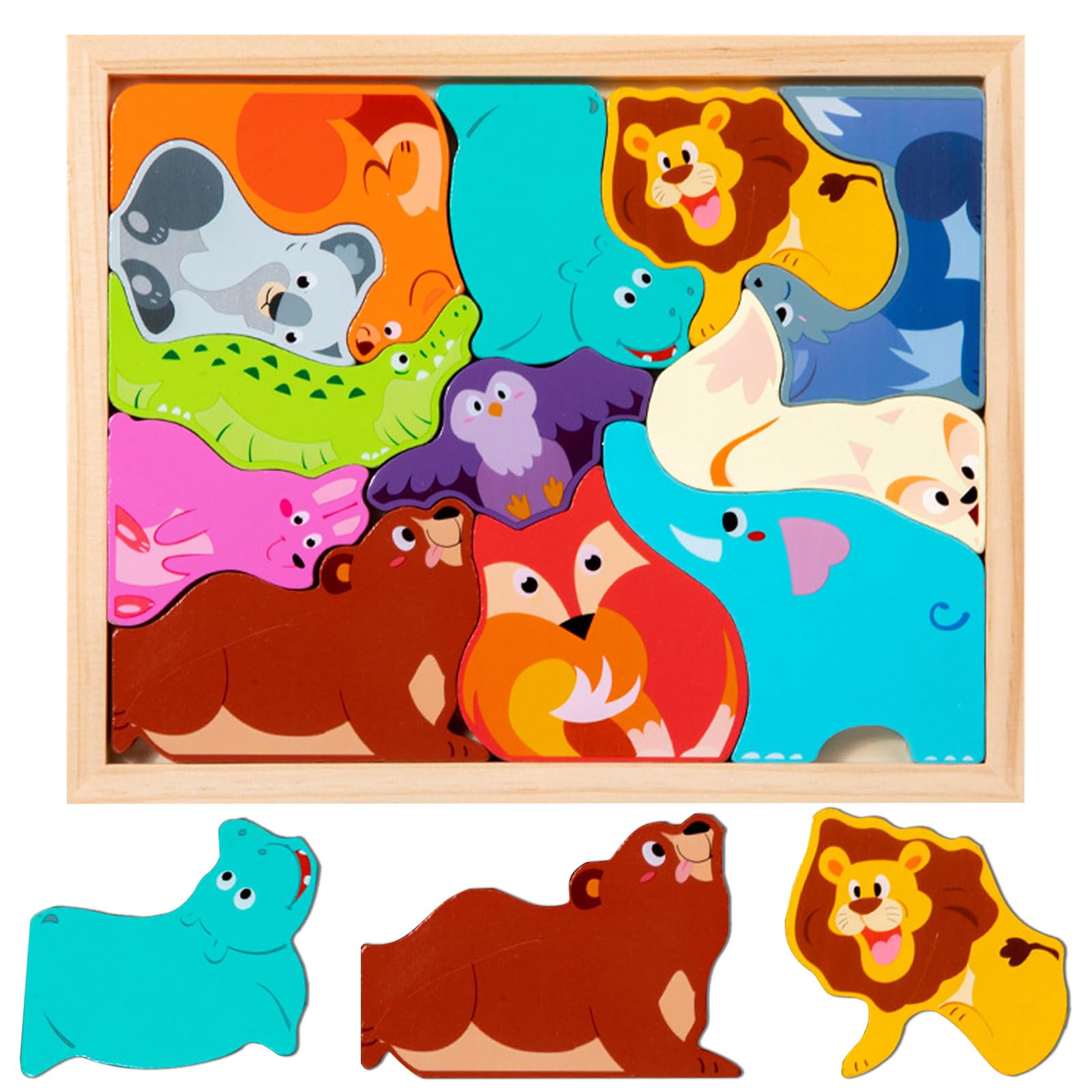 Amazon.co.jp: 木製パズル 型はめパズル 脳トレ 5種類シリーズ 海洋 