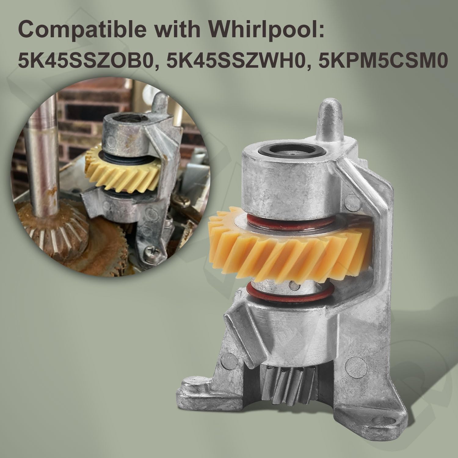 WP240309-2 240309-2 Gear Worm Drive Gear Bracket/11192794 Hub Gear/WP4162324 Case Gasket Kit 4 Oz Food Grade Grease Compatible with Kitchen-Aid Mixer Replaces 4162324 4169822 4169907 4162101