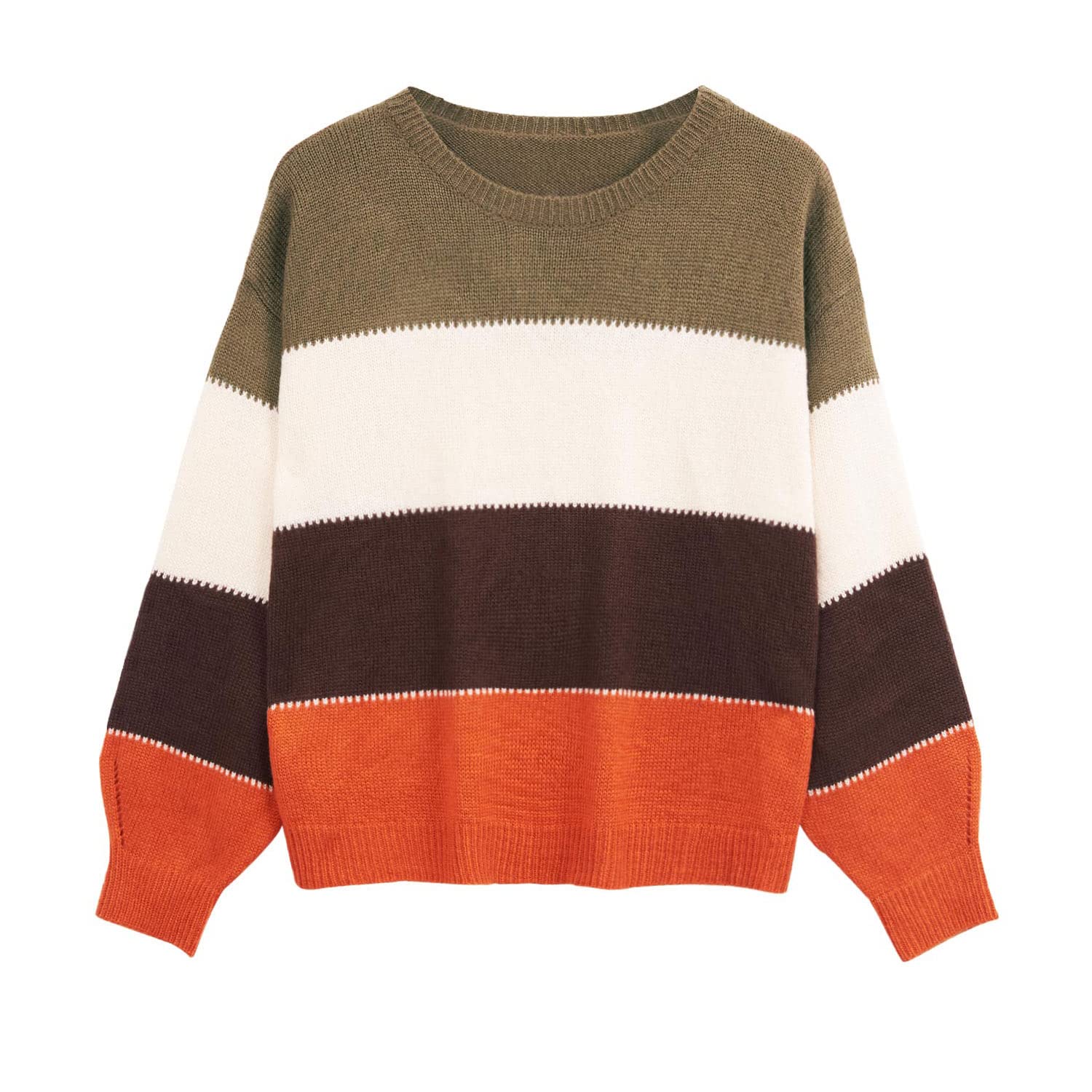 heekpek Maglione Donna Invernale Color Block Maglione di Punto per Donna Knitted Sweater Oversize Casual Pullover Top Lavorato a Maglia per Autunno Invernali Primavera