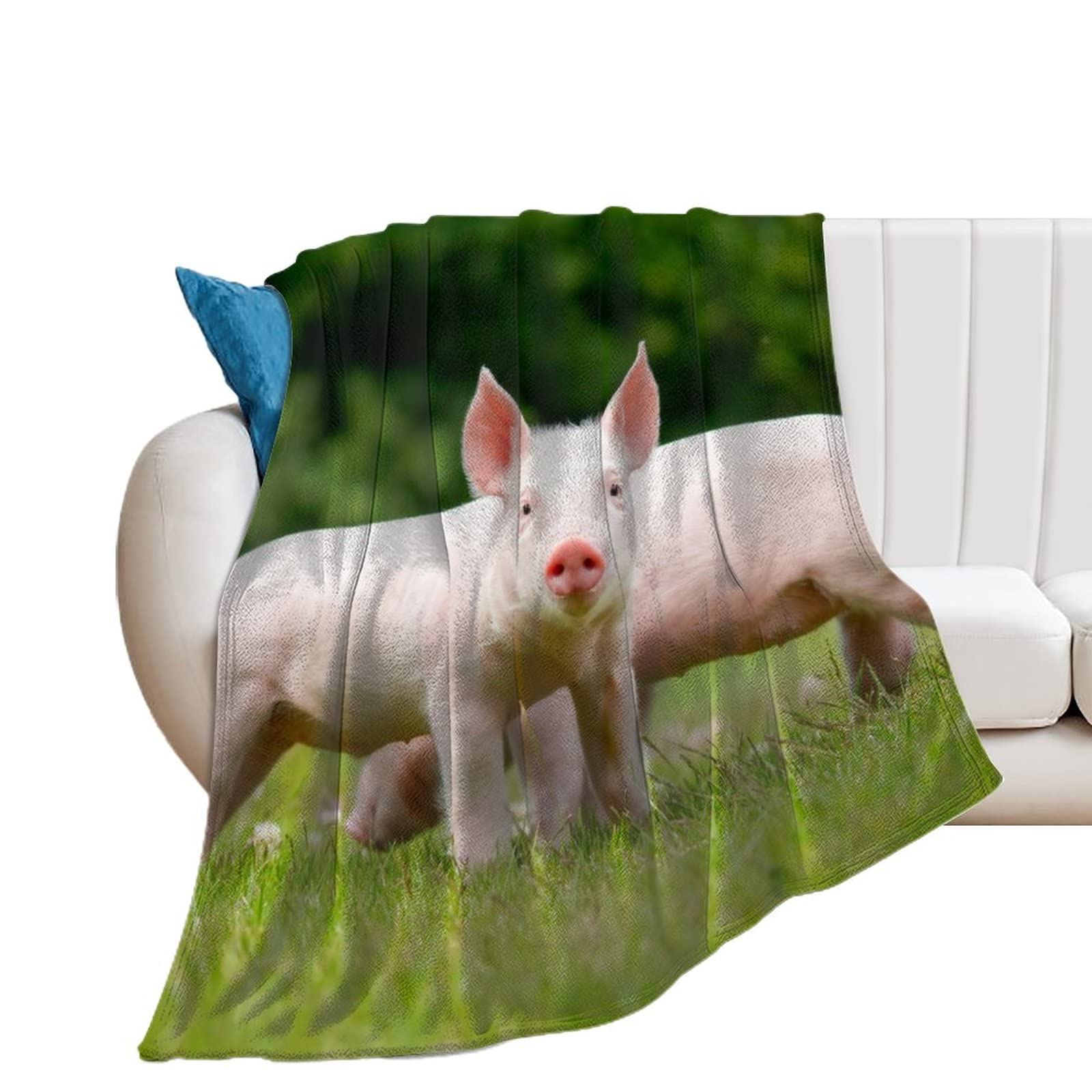 Couverture polaire cochon mignon plaid flanelle decorative lit canape 130x150cm pas cher