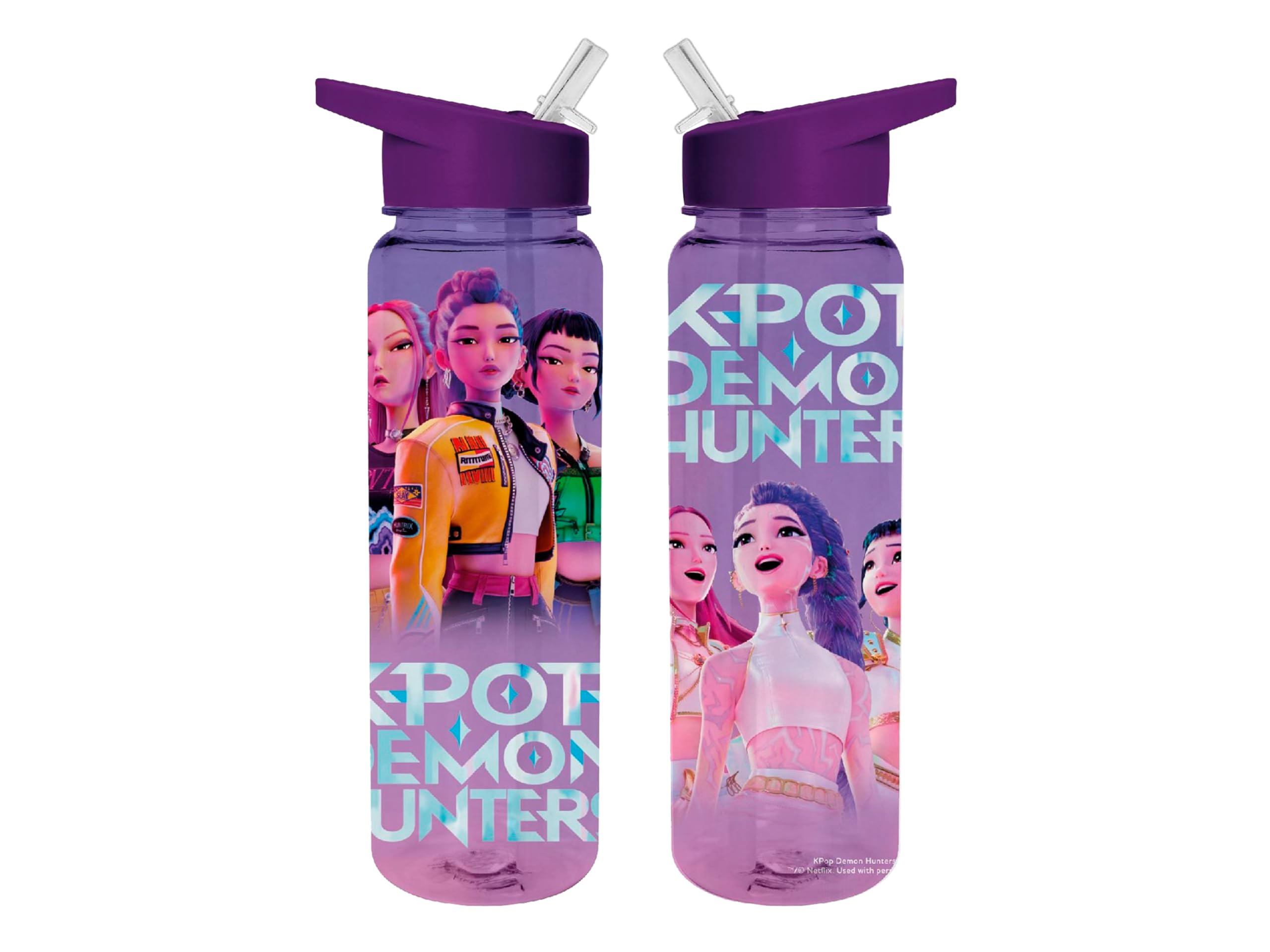 K-Pop Demon Hunters Huntr/X Plastic Drinks Bottle, 700 ml, Official Licensed Goods