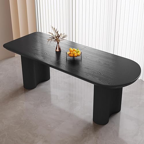 Miniatura 25 de Mesa de comedor que ahorra espacio para apartamentos pequeños para 4-6 personas, muebles resistentes de mediados de siglo (blanco crema, mesa de 55