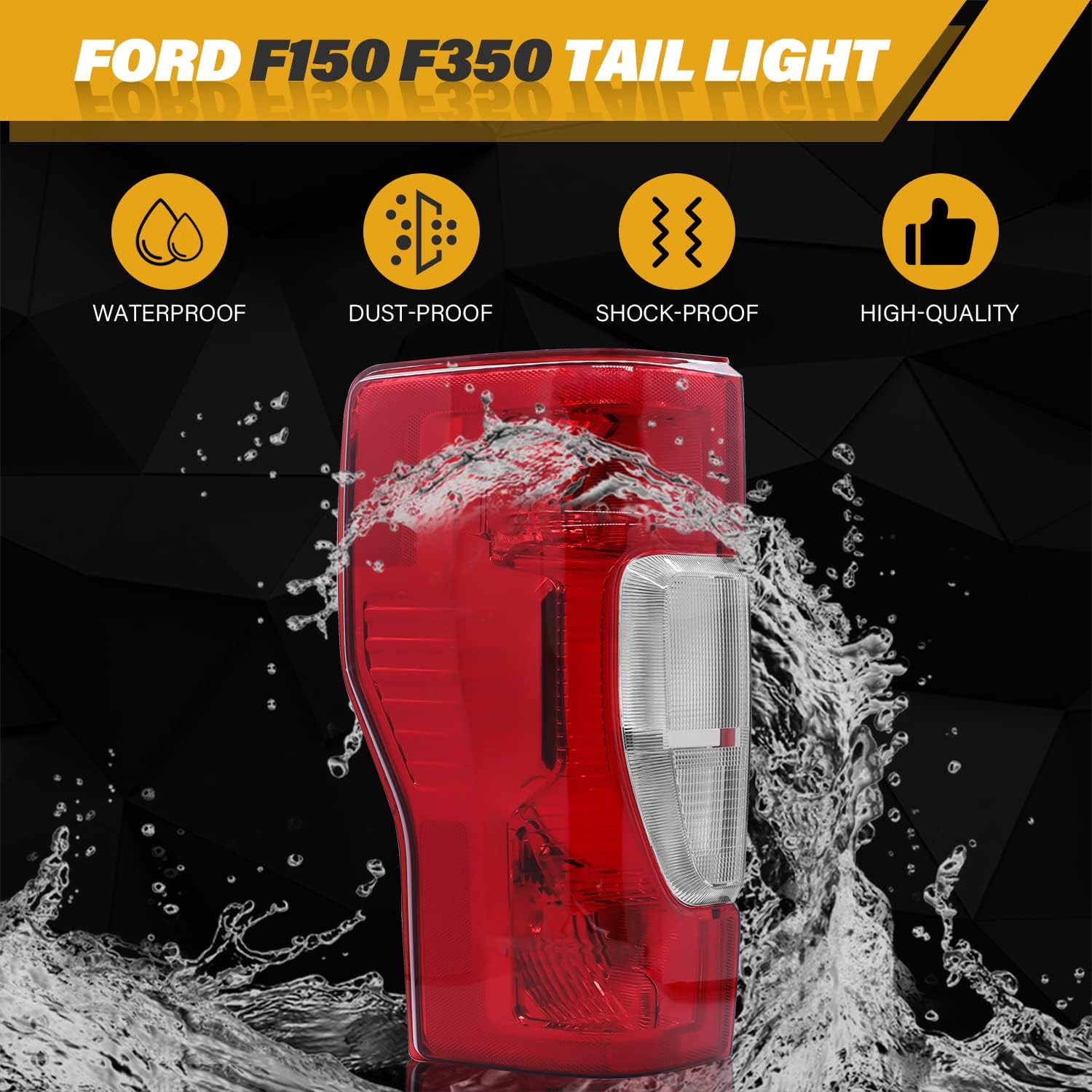 LIDNADY Tail Light Rear Lamp, Compatible with Ford Super Duty F250 F350 20-22 2020 2021 2022 [Non-LED][Non-Blind Spot], OE-Style Rear Lamp Replacement, Left Driver Side