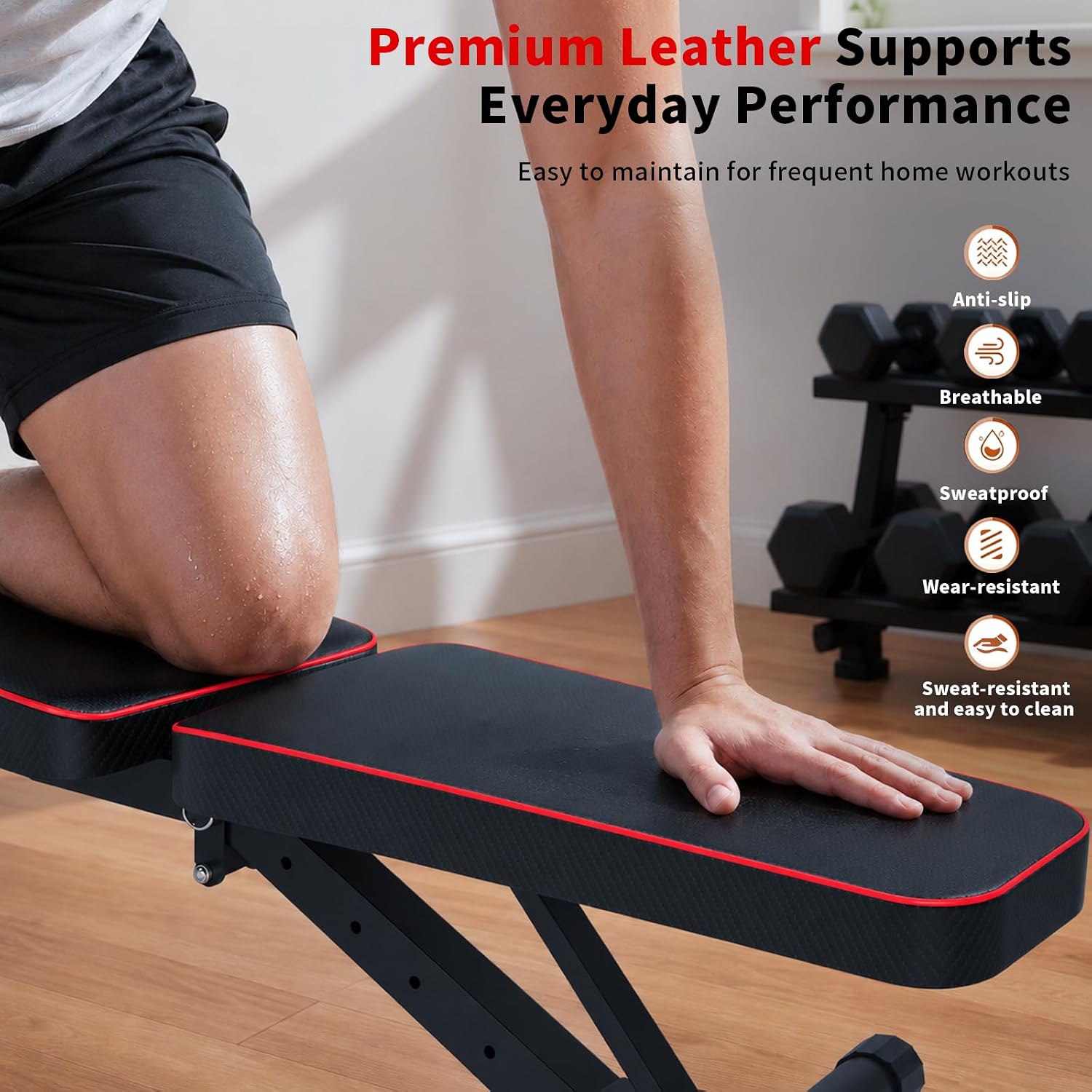 K KINGKANG Weight Bench for Home Gym, Foldable Workout Strength Training | 9+4+8 adjust angle And Length, Load 1200LBS,Memory foam cushions, 95% assembly-free foldable, Full-body workout