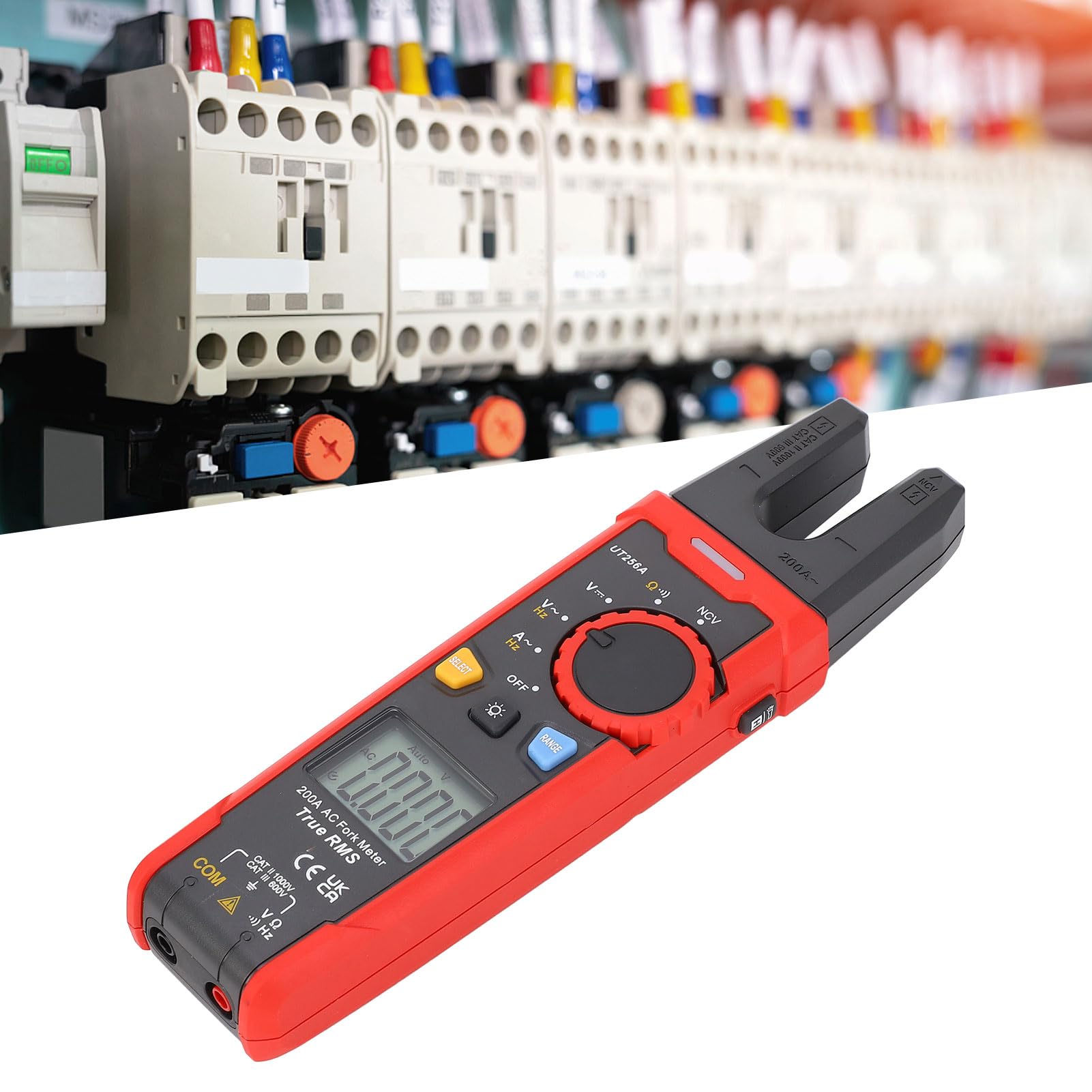 Digital Clamp Meter UT256A Ture RMS Digital Clamp Fork Meter Multimeter AC DC Voltage Current Endurance Capacitance NCV Test Backlight 6-1000V Frequency Range 10Hz-10kHz