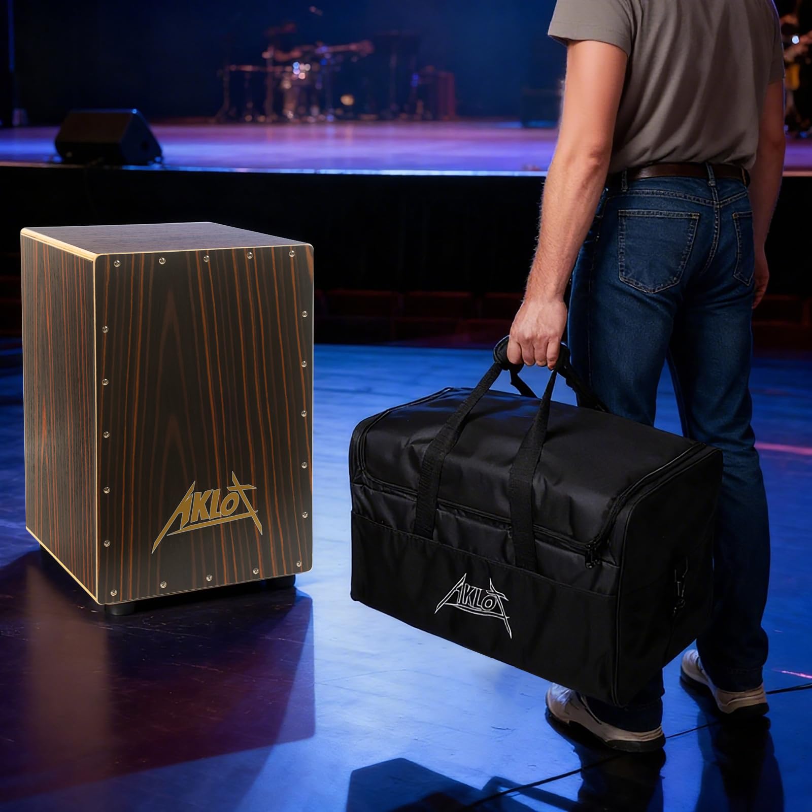 Amazon.com: AKLOT Electric Cajon,Ebony African Blackwood 12 * 12