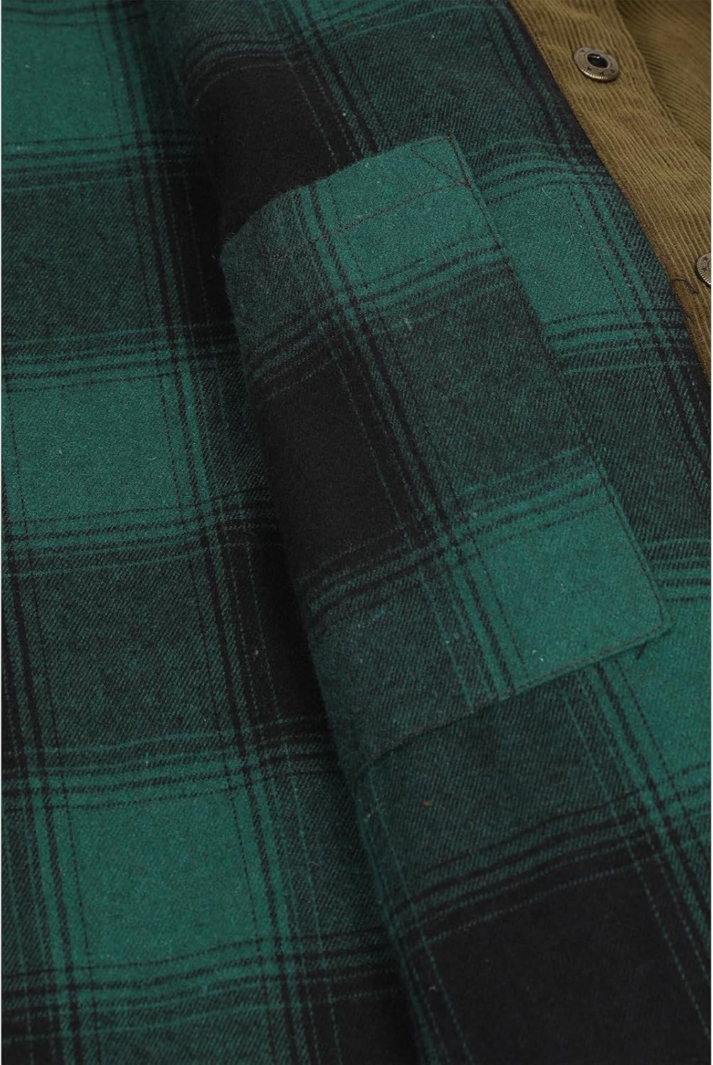 ZENTHACE Men's Corduroy Shirts Jacket with Full Flannel Lined,Snap Button Down Vintage Fall Outerwear Coat,100% Cotton - Image 2