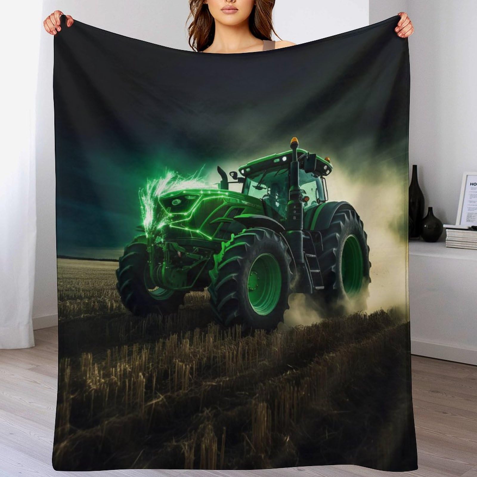 Couverture polaire en flannel tracteur, le cadeau réconfortant pour lit d'enfant