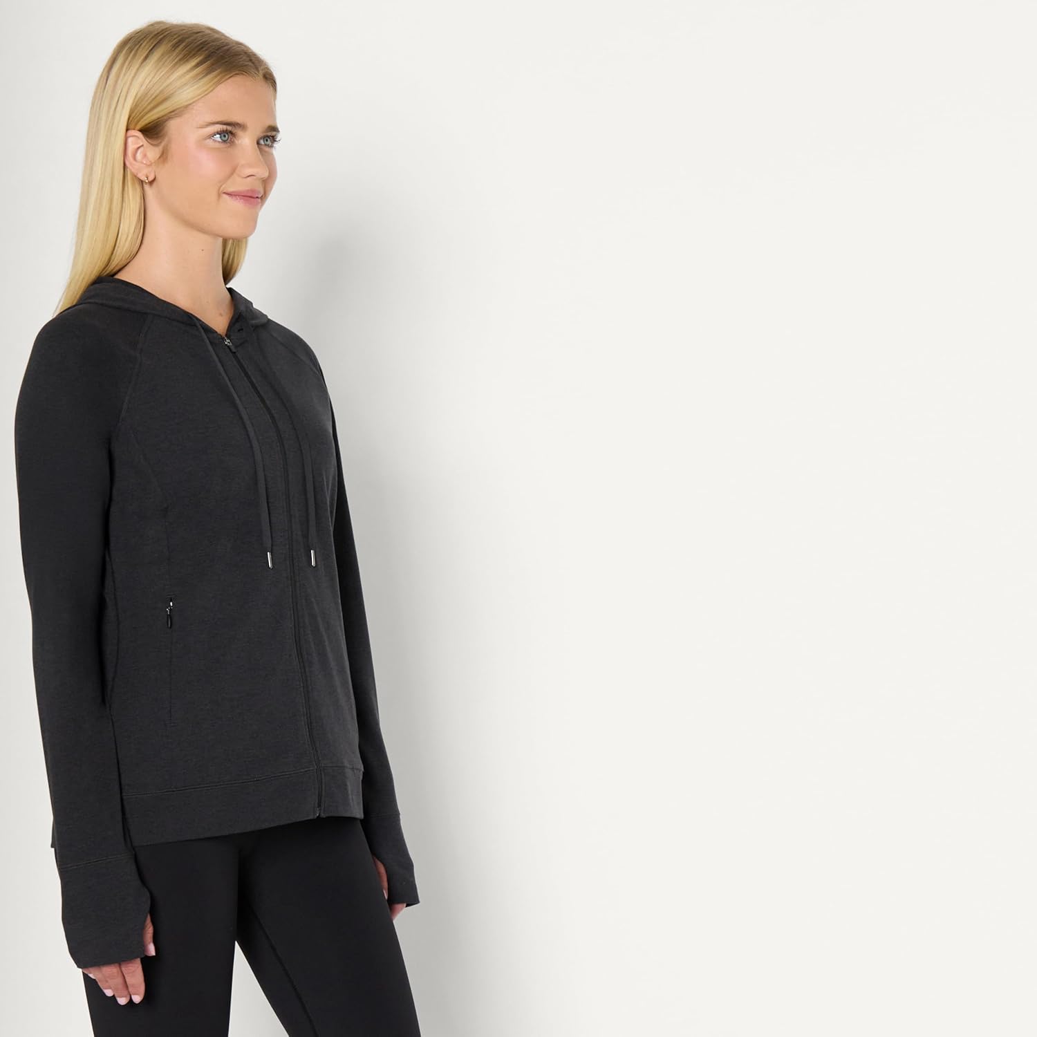 Amazon Essentials Women's Athletic Soft Performance Lightweight Zip Up Workout Hoodie Jacket, Space Dye - Image 2