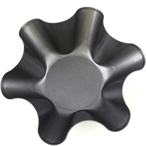 Miniatura 9 de Tosnail Paquete de 8 cuencos para tacos, sartén para tortilla de 6.5 pulgadas, molde de tarta estriado antiadherente, para ensalada para hornear en