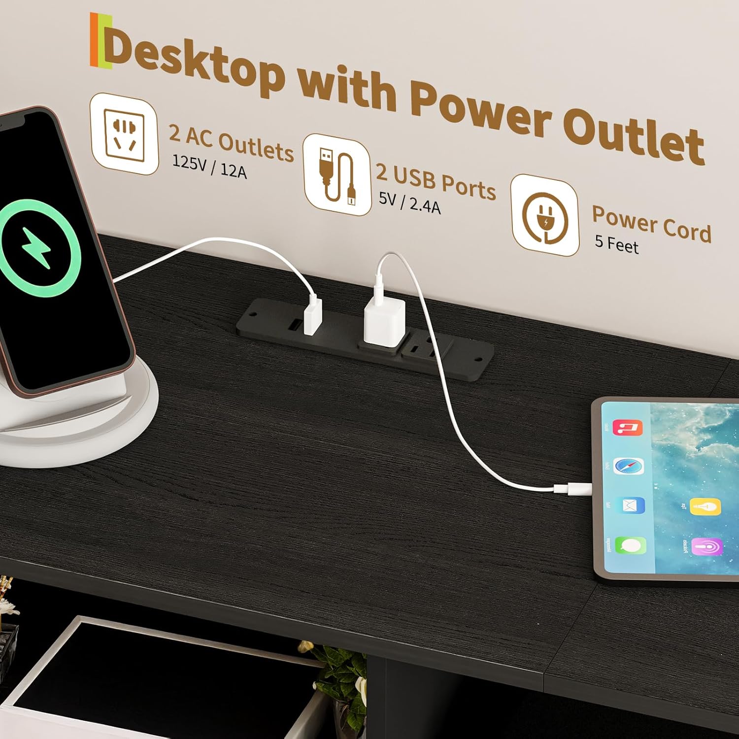 Dresser for Bedroom with 11 Fabric Drawers, Featuring Power Outlet & LED Lights, Wooden Top, 55”w TV Stand for Chest of Drawers for Closet and Entryway