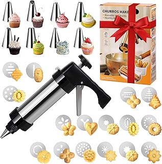 Cookie Press Gun Decorating Kit, 3-in-1Premium Baking Tool Set for Cooki...