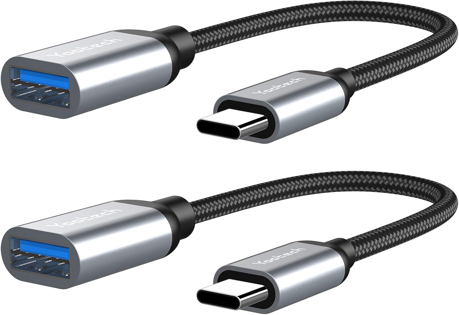 Yootech USB C to USB Adapter, (2 Pack) 5 inch USB Type C Male to USB 3.0 Female OTG Cable, Compatible with MacBook Pro 2019/2018, MacBook Air 2020, iPad Pro 2020, Dell XPS, Galaxy S21/S20 / S20+ Ultra