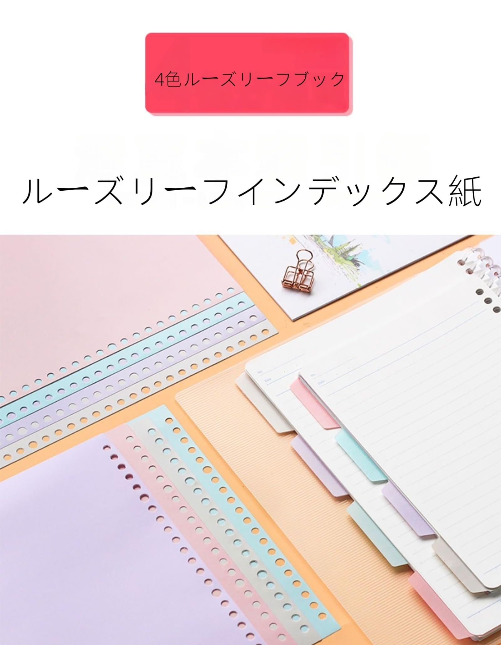 りん5※整理整頓中様ご注文ページ Amazon | a5 20穴 PP製 仕切りカード 8枚 A5 20穴/B5 26穴/A4 30穴 4色