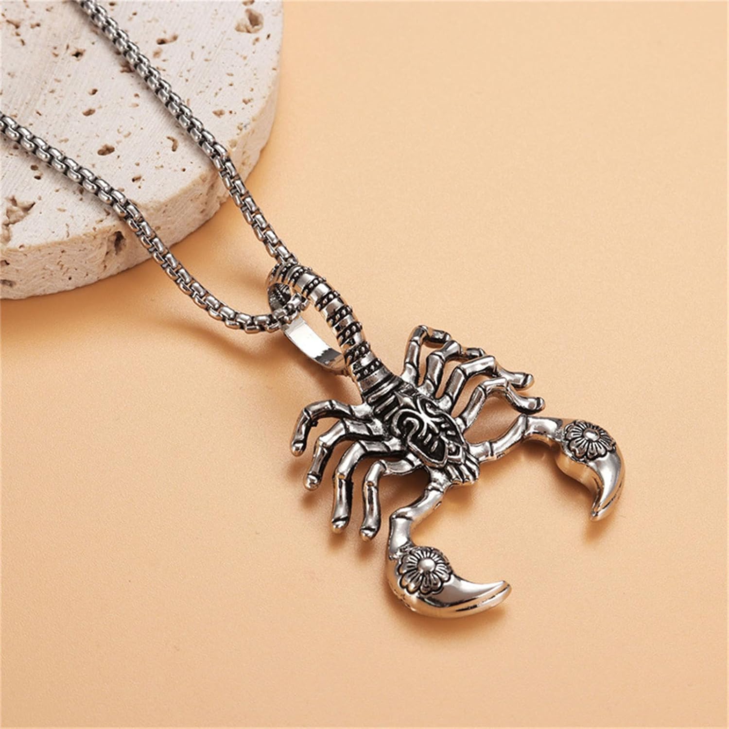 Dreuyet Scorpion Pendant Necklace for Men Women Large Titanium Steel Punk Hip Hop Scorpion Necklace Scorpio Zodiac Constellation Charm Pendant Jewelry Gift - Image 7