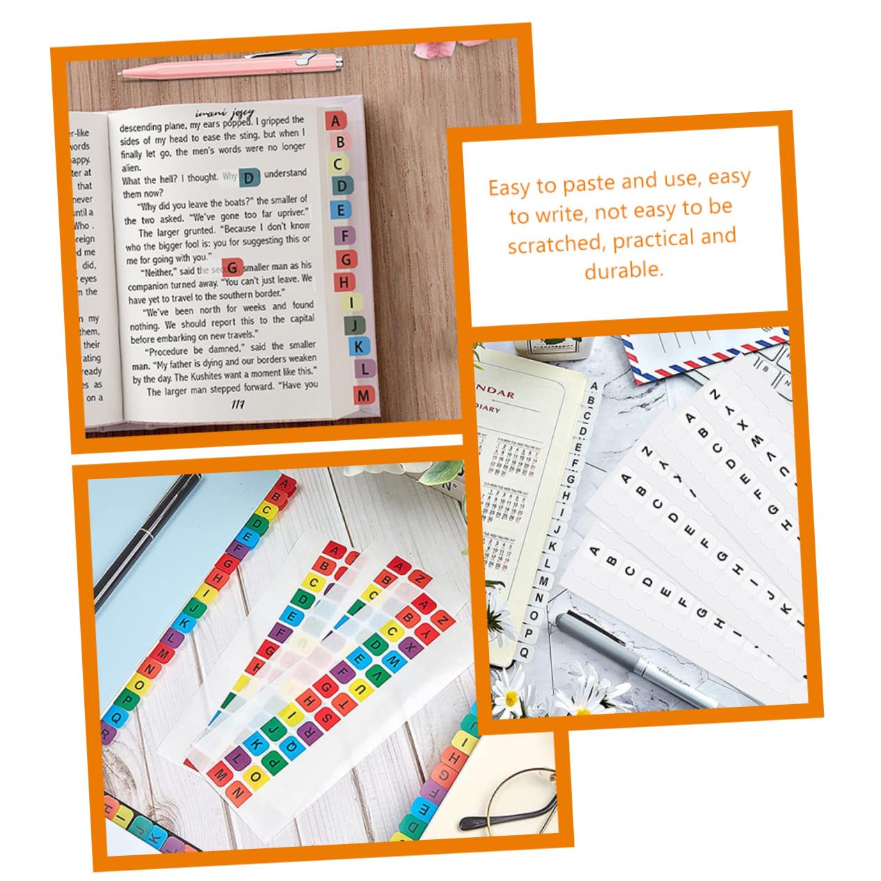 OSALADI 5 Set Schede Adesive Alfabeto Colorate Linguette Autoadesive Per Segnalibri Pratiche E Resistenti Per Quaderni E Libri Per Studio E Lavoro 30 Fogli*5