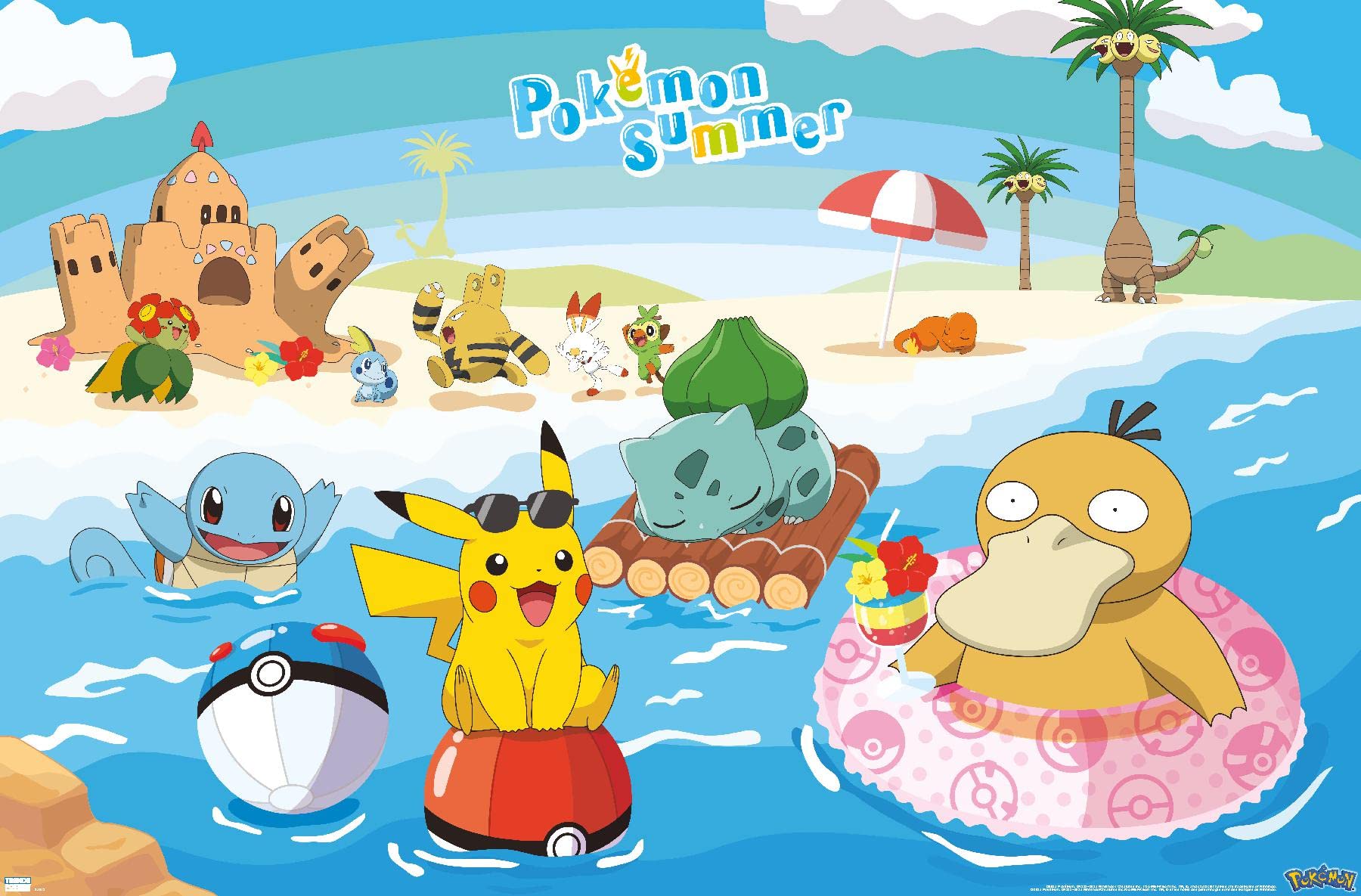 Amazon.com: Trends International Pokémon - Summer Wall Poster, 19L