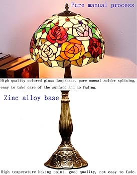 ステンドグラス 照明 ライト　薔薇　バラ バラ 薔薇のステンドグラス卓上ライト