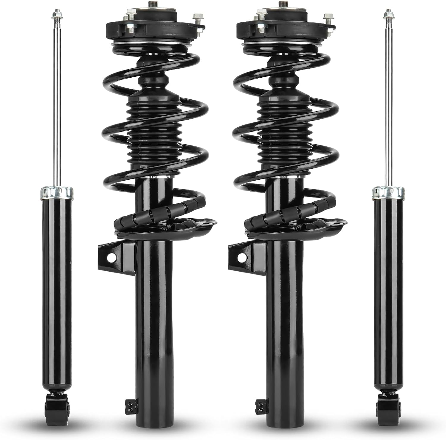 Front & Rear Struts w/Coil Springs for 2006-2013 Audi A3 Quattro / 2010-2014 Golf / 2005-2010 Jetta / 2006-2009 Passat Rabbit / 2009-2016 CC / 2007-2011 Eos, Shock Absorbers (Fits 5611 172311), 4PCS