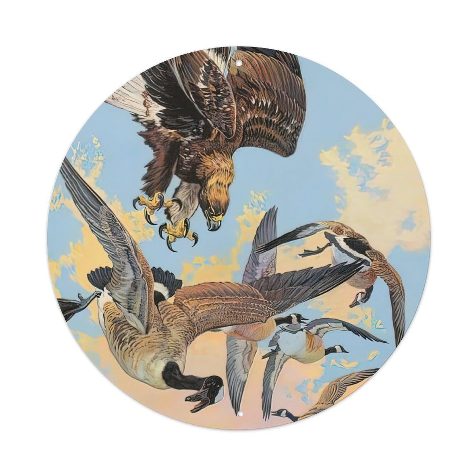 Animals Artwork An Eagle Hunting for Food Vintage Metal Tin Sign Plaque Wall Decor for Cafe, Club Bar, Office, Garden Metal Poster 8x8Inch