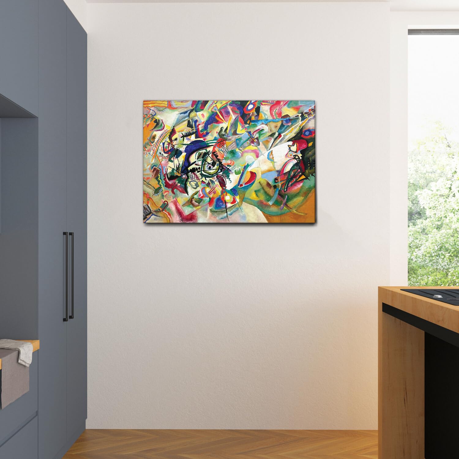 Giallobus - Quadro - Vassily Kandinsky - Composizione n. 7 - Tela Canvas Telaio Standard - 100x70 - Pronto da appendere - Quadri moderni per la casa