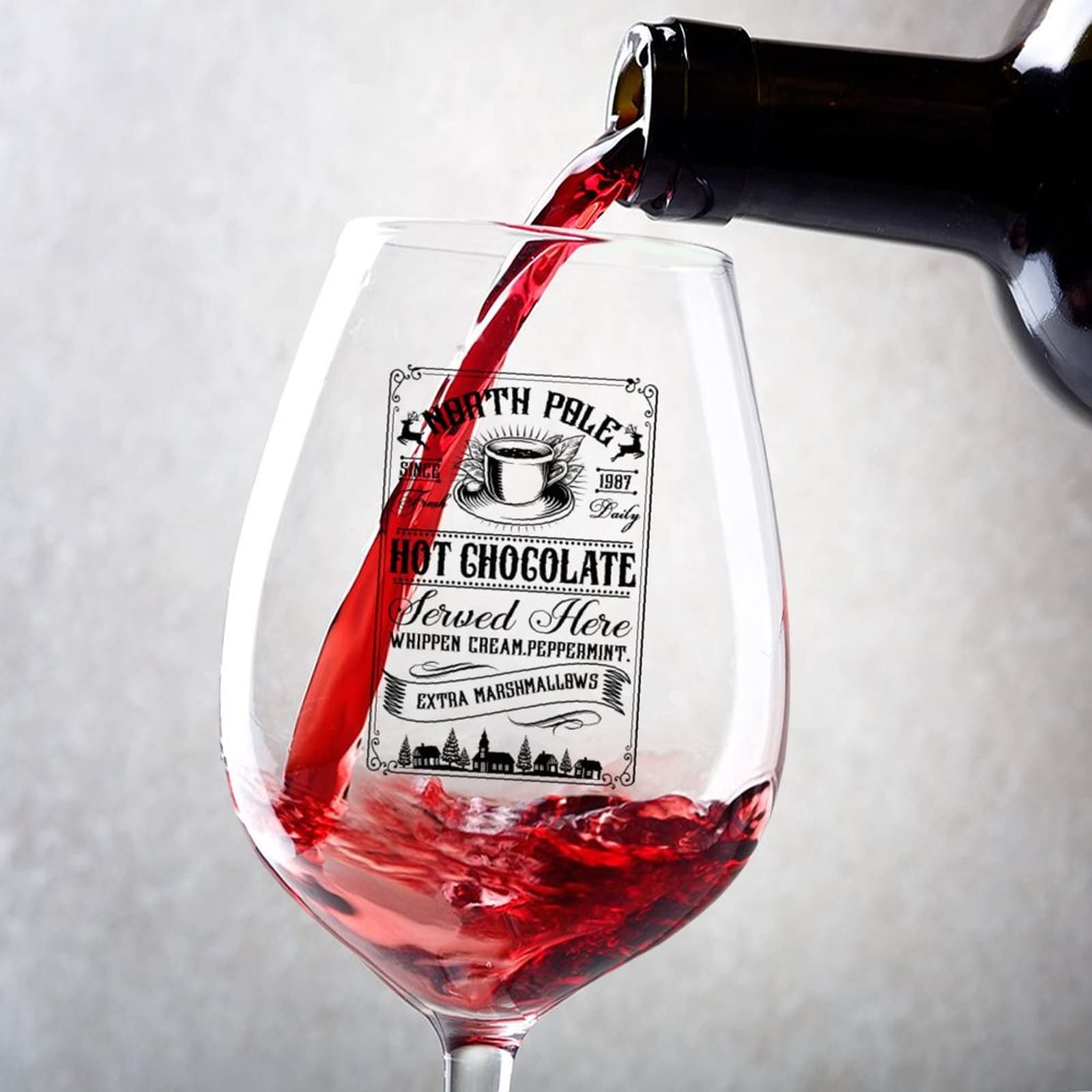Bicchiere da vino rosso menta piperita regali per le vacanze per colleghi Set di 2 per coppia anniversario regalo di nozze regali personalizzati per donne e uomini 471,9 g