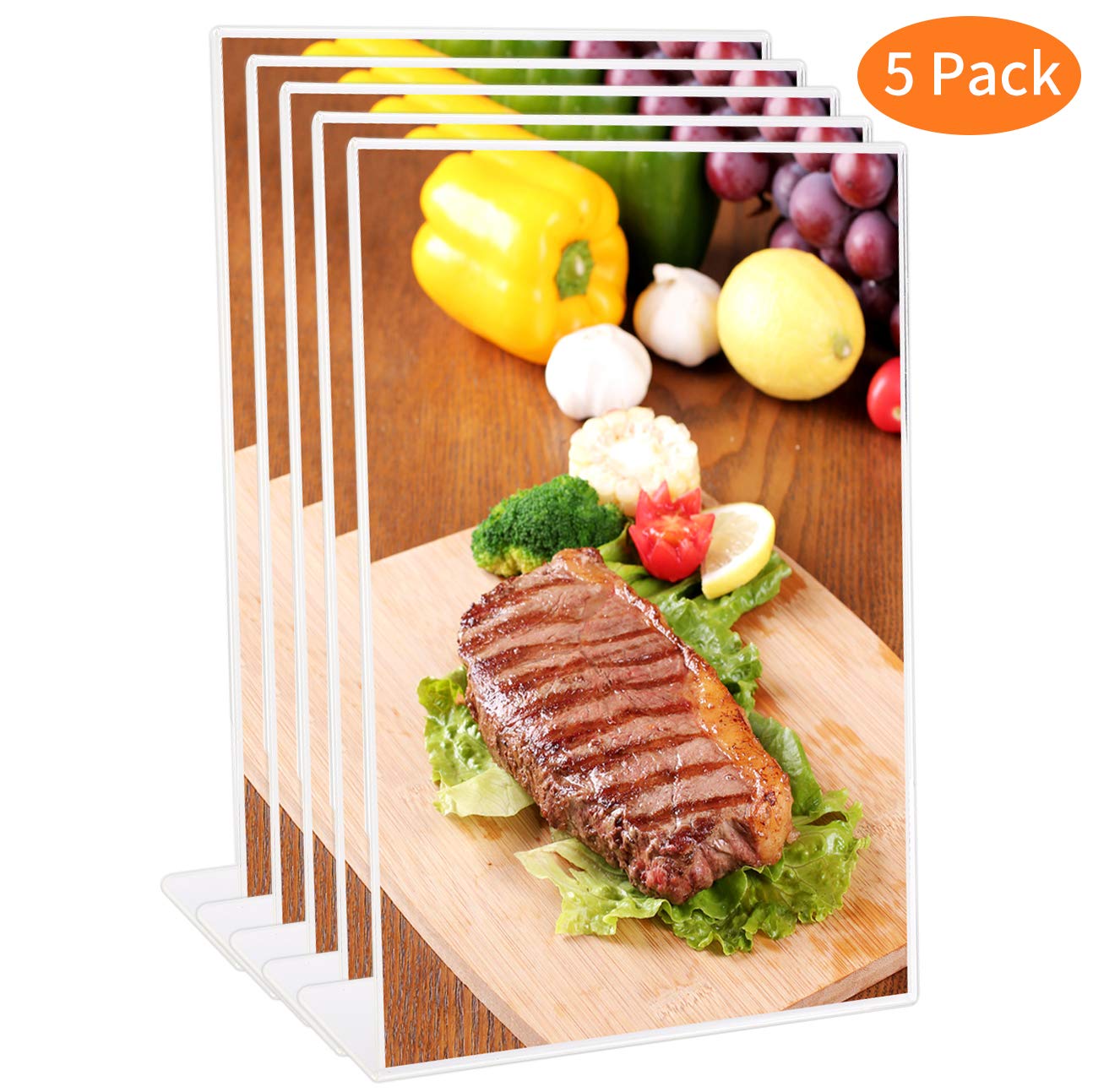 Buy LELADY A4 Acrylic Sign Holder (5 Pack) Clear Plastic Display Sign