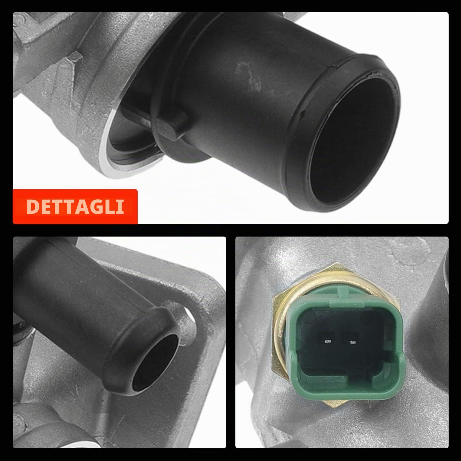 Frankberg Termostato del liquido di raffreddamento con alloggiamento e | Compatibile con: Astra Classic A04, Idea 350, Corsa D S07, Doblo Box/MPV 223, Astra H GTC A04, Linea 110 323
