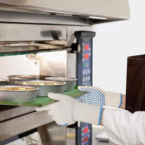 Miniatura 29 de Guantes de parrilla para barbacoa, guantes de horno resistentes al calor de 1472 ℉, guantes ignífugos de alta resistencia a las temperaturas