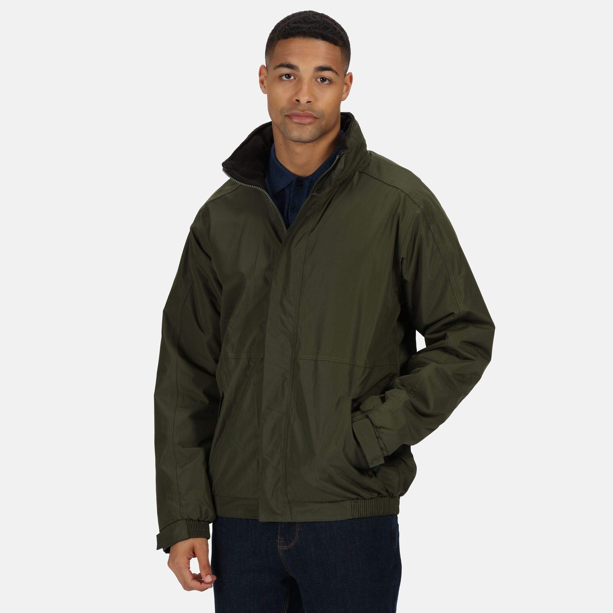 Regatta Dover Waterproof Concealed Hooded Fleece Lined Bomber Jacket Jackets Waterproof Insulated, Hombre, Classic Red/Navy, M