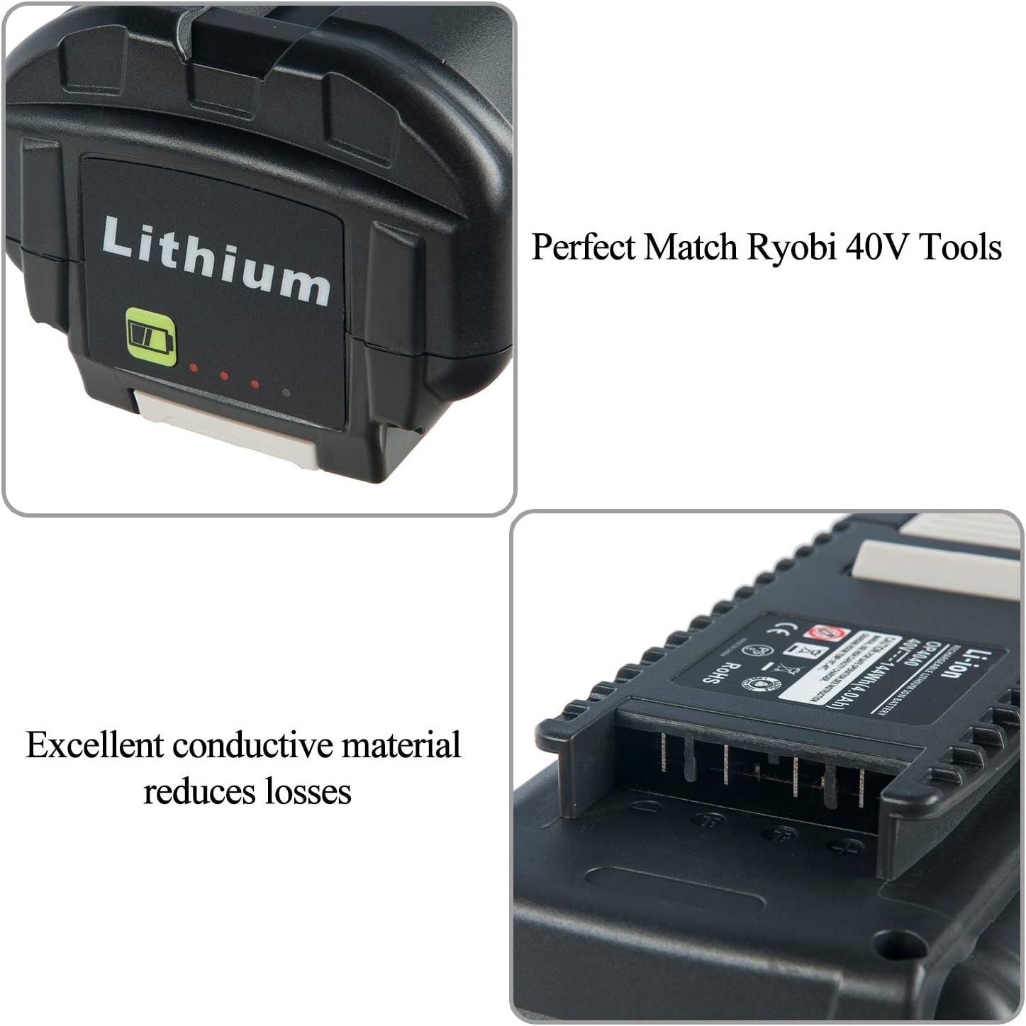 CELL9102 Replacement 4.0Ah 40V Lithium Battery for Ryobi Lawn Mower 40v Battery OP4015 OP4050A OP4040 OP4050 OP40201 OP40501 - - 