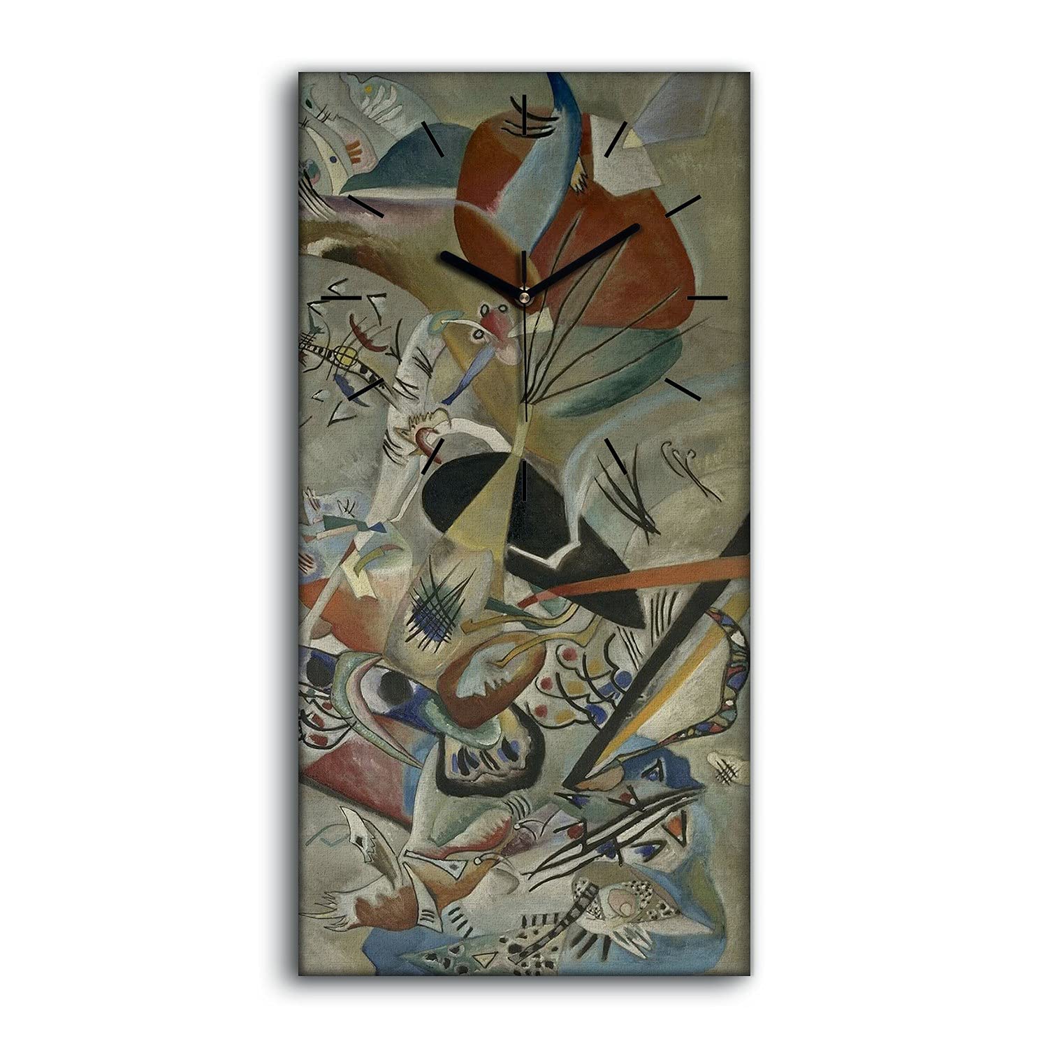 Horloge sur Toile Salon Chambre 30x60cm Décoration Art Mural Gris