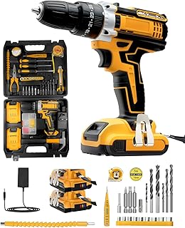 KALAHOL Cordless Drill Set 21V, 99PCS Electric Screwdriver Set with 2 Batteries 2000mAh, 25+3 Torque Cordless Hammer Dril...