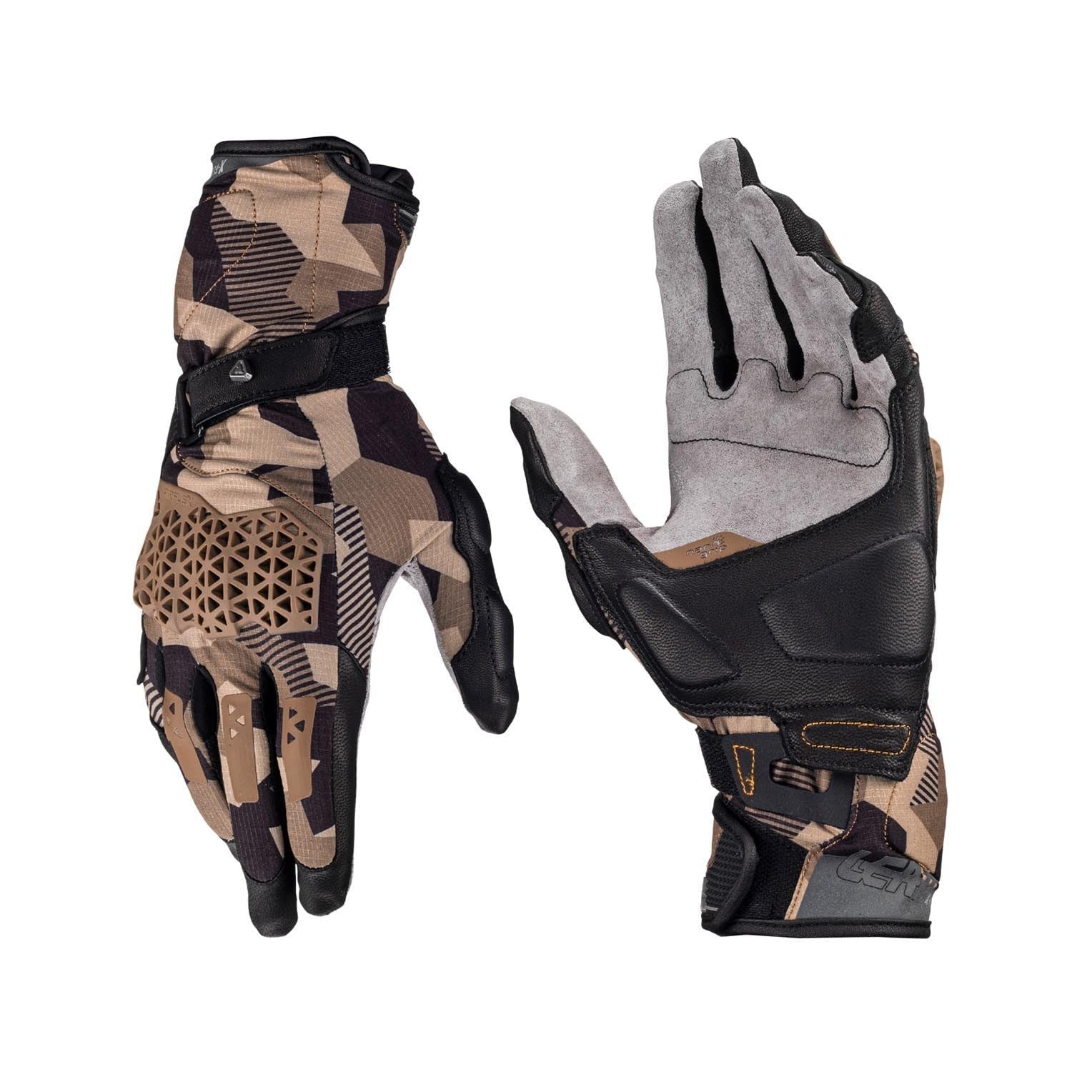 Leatt Men's Black/Brown Adv X-Flow 7.5 Desert Motorcycle Gloves