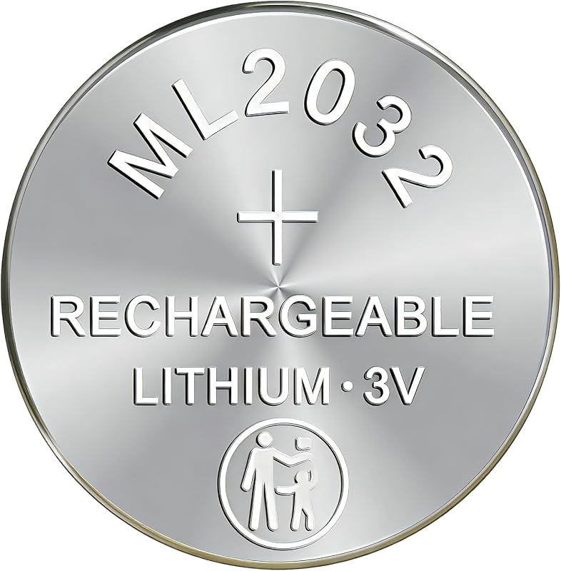 2pcs ML2032 3V 80mAh Rechargeable Battery for Logitech K750 Keyboard, Garmin Forerunner 10, Calculator - RTC 3V ML 2032