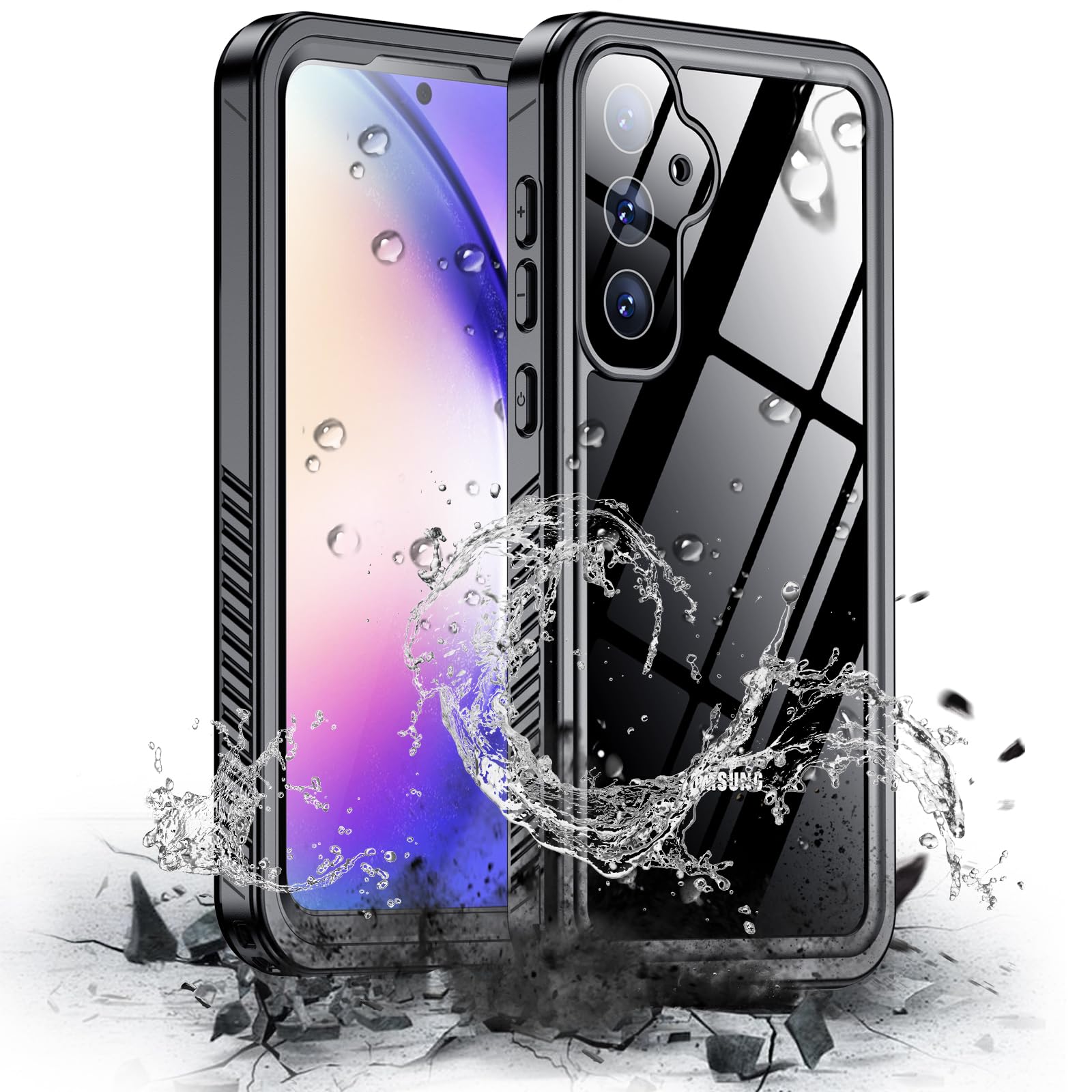 Hualele for Samsung Galaxy A54 5G Case Waterproof, Built in Lens & Screen Protector Rugged Full Body Heavy Duty Protective Military Grade IP68