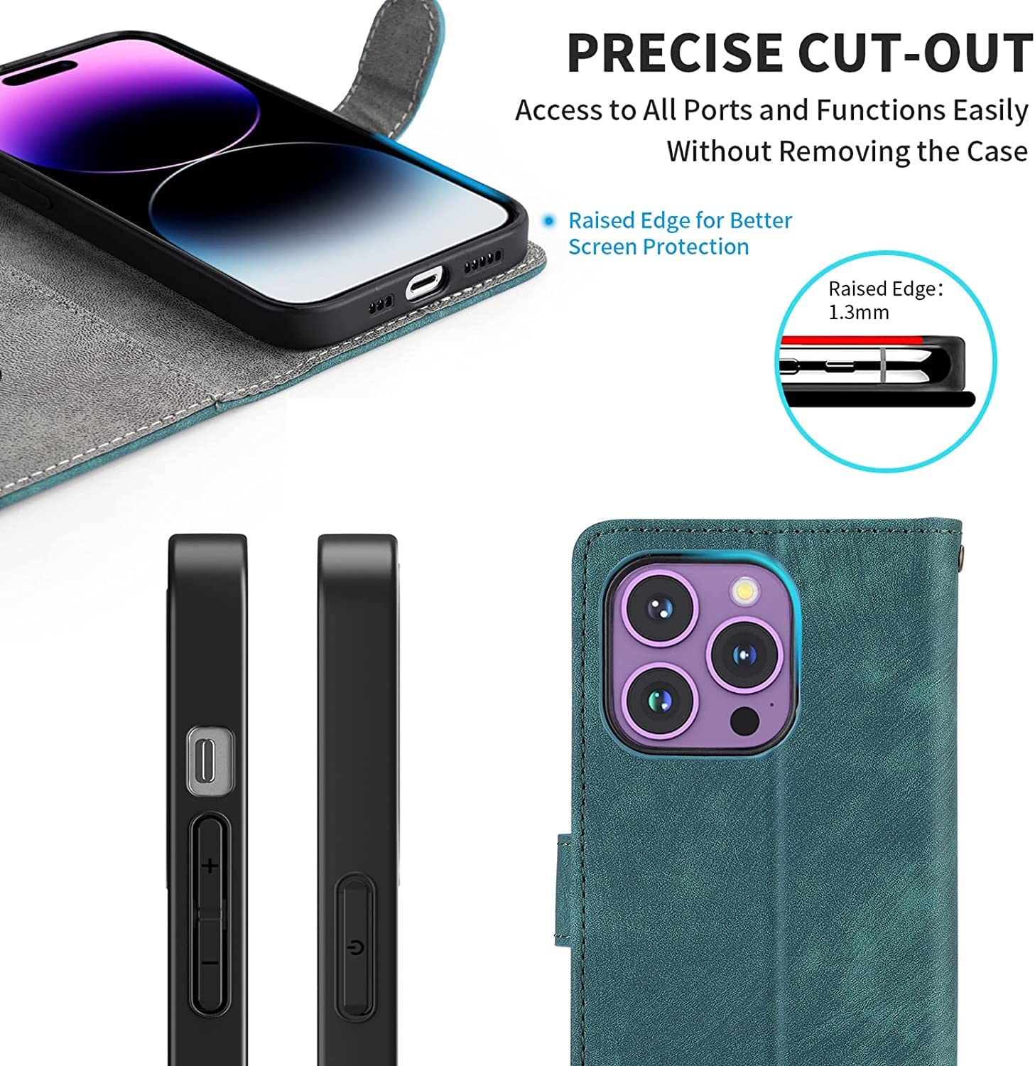 SEAHAI Leder-Hülle Für Nokia C32 - Flip Case Mit Ständer, Kartenfächern & Magnetverschluss - Braun