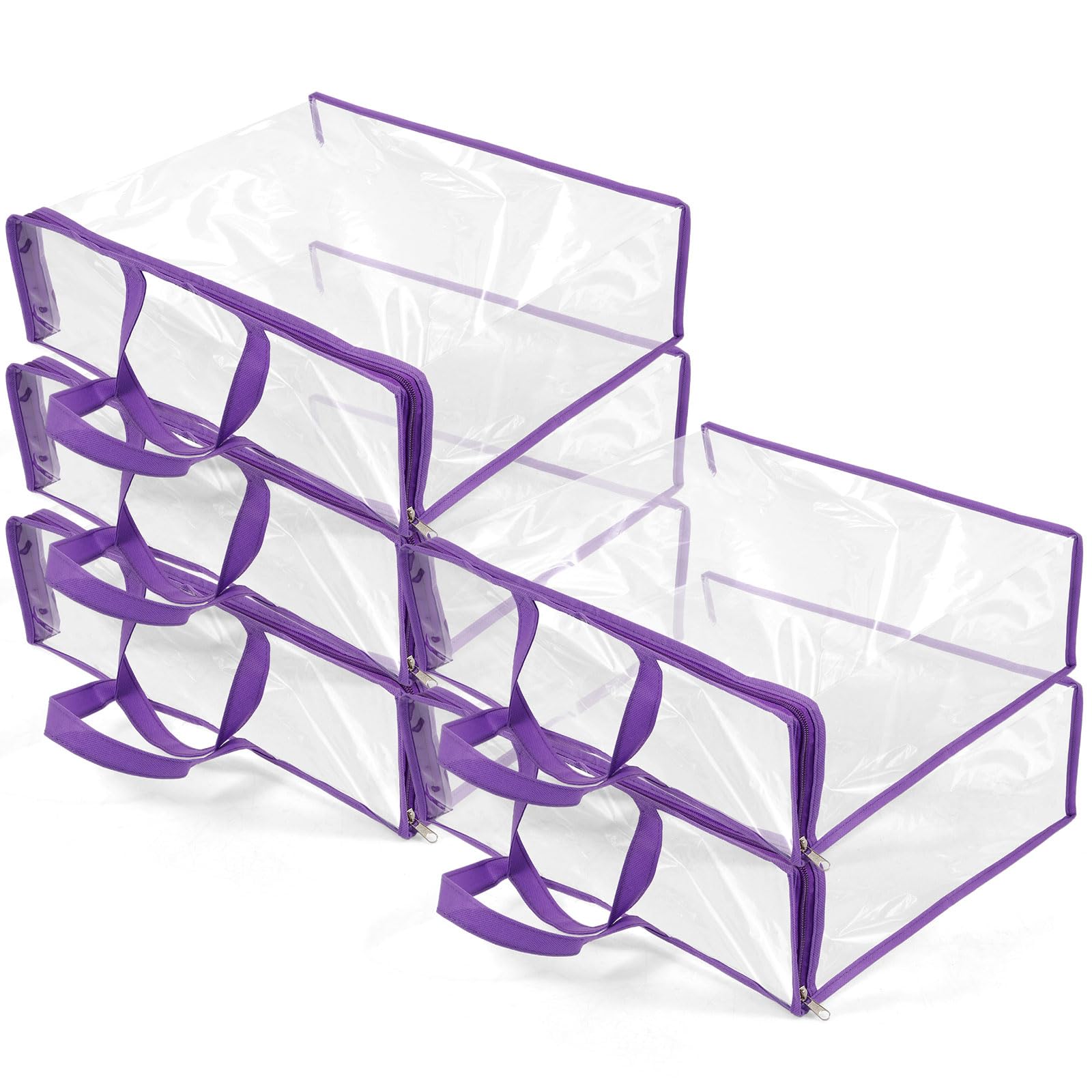 ZLHETWT Closet Storage Containers, Zippered Blanket Organizer, Clothes Storage Bins, Clothing Organizing Boxes with Label Slots and Handles Spacious Closet Storage Containers for Wardrobes