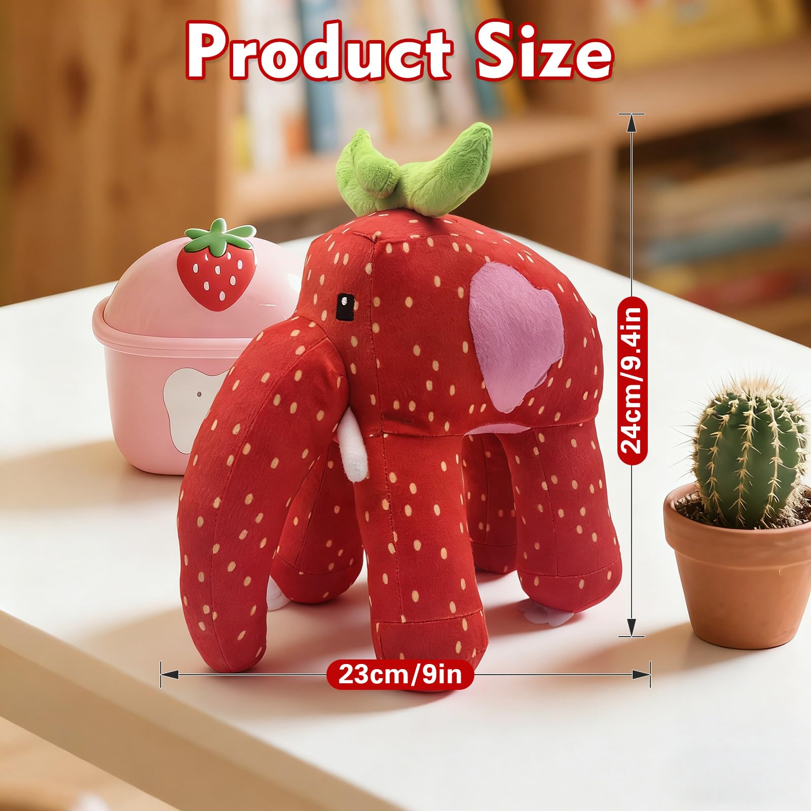 Ashloter Strawberry Elephant Brainrot Teddy Plush, Steal a Italian Brain Rot - Image 2