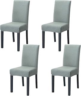 Sponsored Ad – Strench Knitted Dining Chair Covers Set of 4, Elastic Kitchen Chair Slipcovers Removable Nonslip for Hotel ...