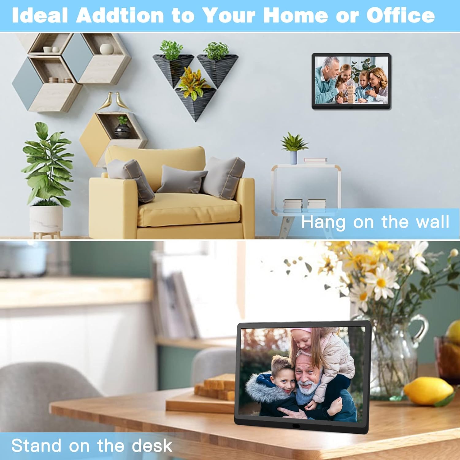 Black Friday Sale 2022 1920x1080 16:9 IPS Screen 10 inches Digital Photo Frame + 32GB SD Card HD Digital Picture Frame Widescreen, 1080P HD Video Frame, Photos Auto Rotate, Support Thumb USB Drive, SD/MMC/MS Card(Black)