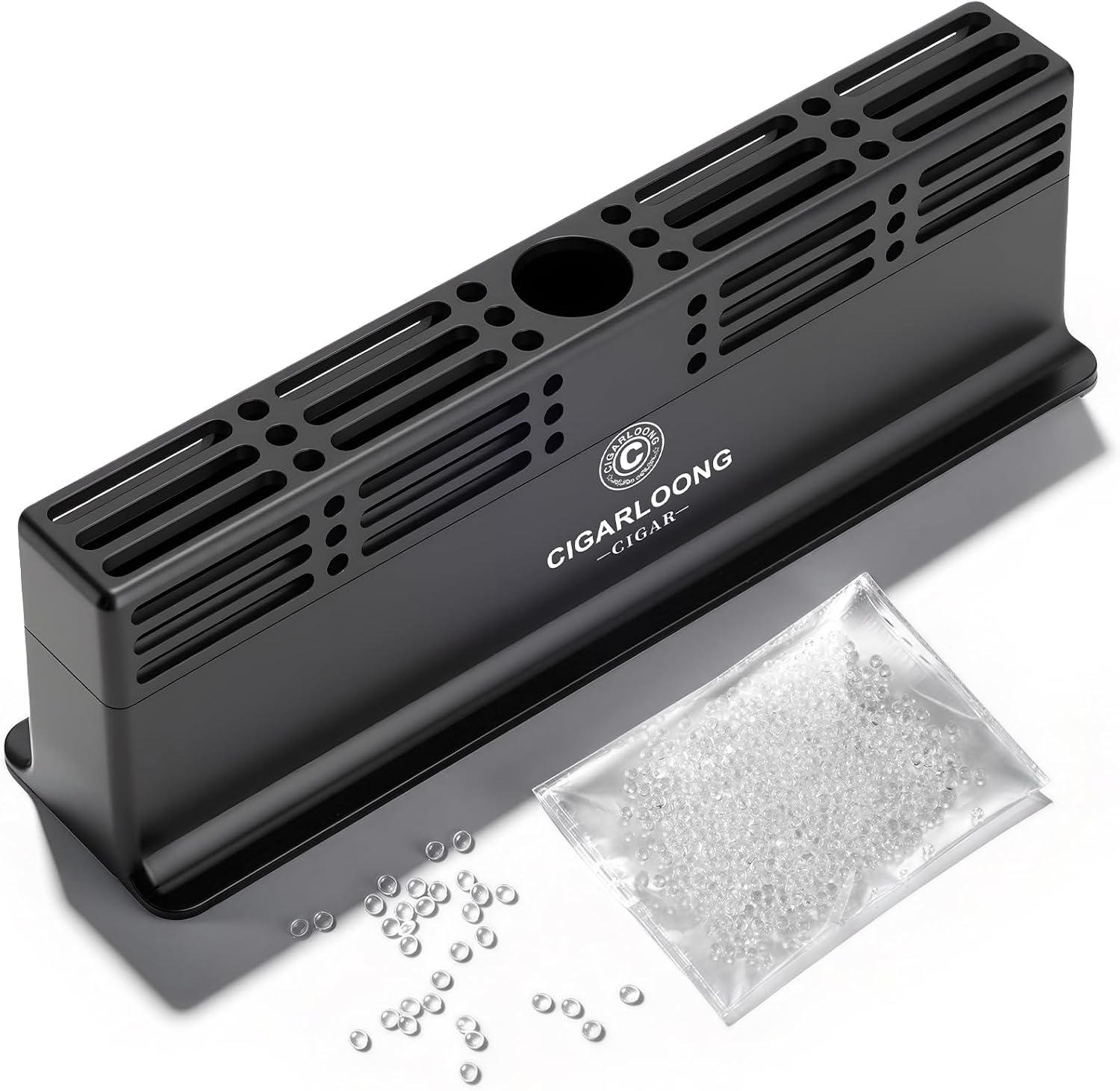 Cigar Humidifier–Ready to Use Crystal Beads Humidifier, Suitable for Cigar Humidors and Cigar Cabinets, Maintain an Ideal Cigar Humidity Level of 65-70%, Premium Cigar Accessories (black)