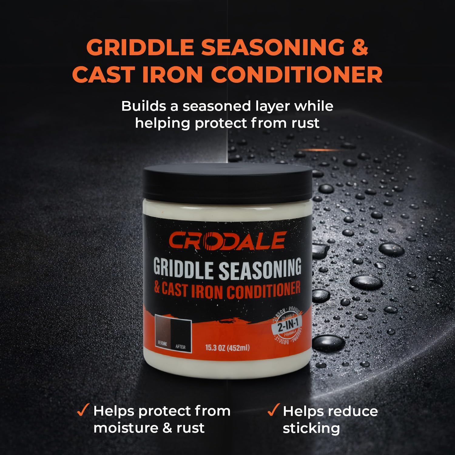 Blackstone Griddle Cleaning Kit - Premium 2-in-1 Blackstone Griddle Seasoning and Conditioner - Blackstone Restoration Kit - Cast Iron and Carbon Steel Cookware - 15.3oz
