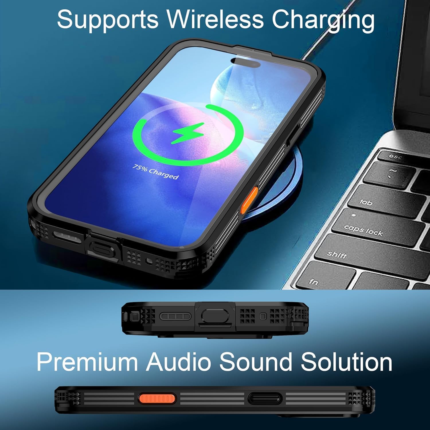 Hllhunkhe for iPhone 17 Pro Max Case, IP68 Waterproof Dustproof Case, Built-in Screen Protector & Camera Protector Full Body Heavy Duty Rugged Phone Cover 6.9 inch, Black - Image 5