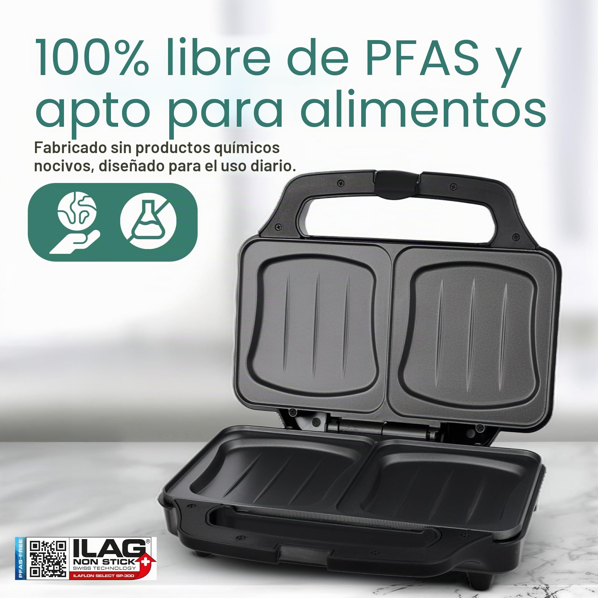 Emerio Sandwichera XXL apta para todos los tamaños de tostadas, sin BPA, forma de concha, fácil de limpiar, queso no gotea, ganador de precios/rendimiento, prueba 03/2019, 900 W