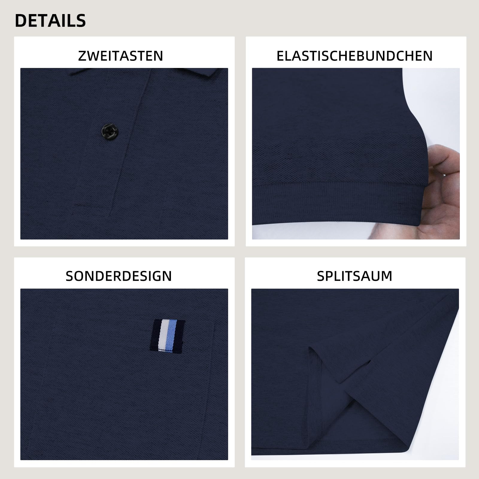 Yageshark Poloshirts Herren Kurzarm Baumwolle Sommer Atmungsaktives Männer Knopfleiste Casual Sport Shirt mit Brusttasche Basic Klassisches Golf Polohemd